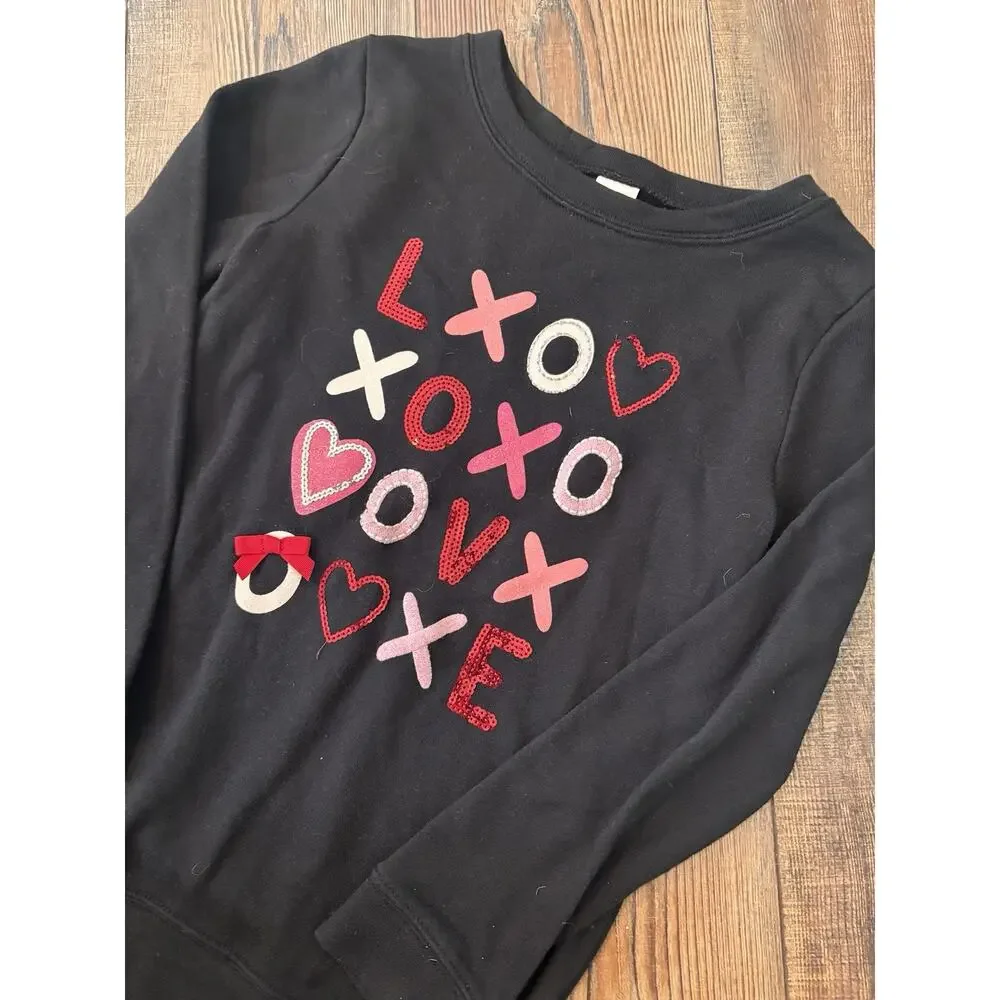Gymboree Girl XOXO Heart Sweatshirt Top Tunic Sz Lg 10/12 Valentine's Day